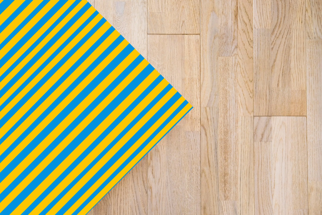 Alfombra Agatha Ruiz de la Prada Estampados Básicos Líneas Amarillas y Azules Oscuro Home & Living 