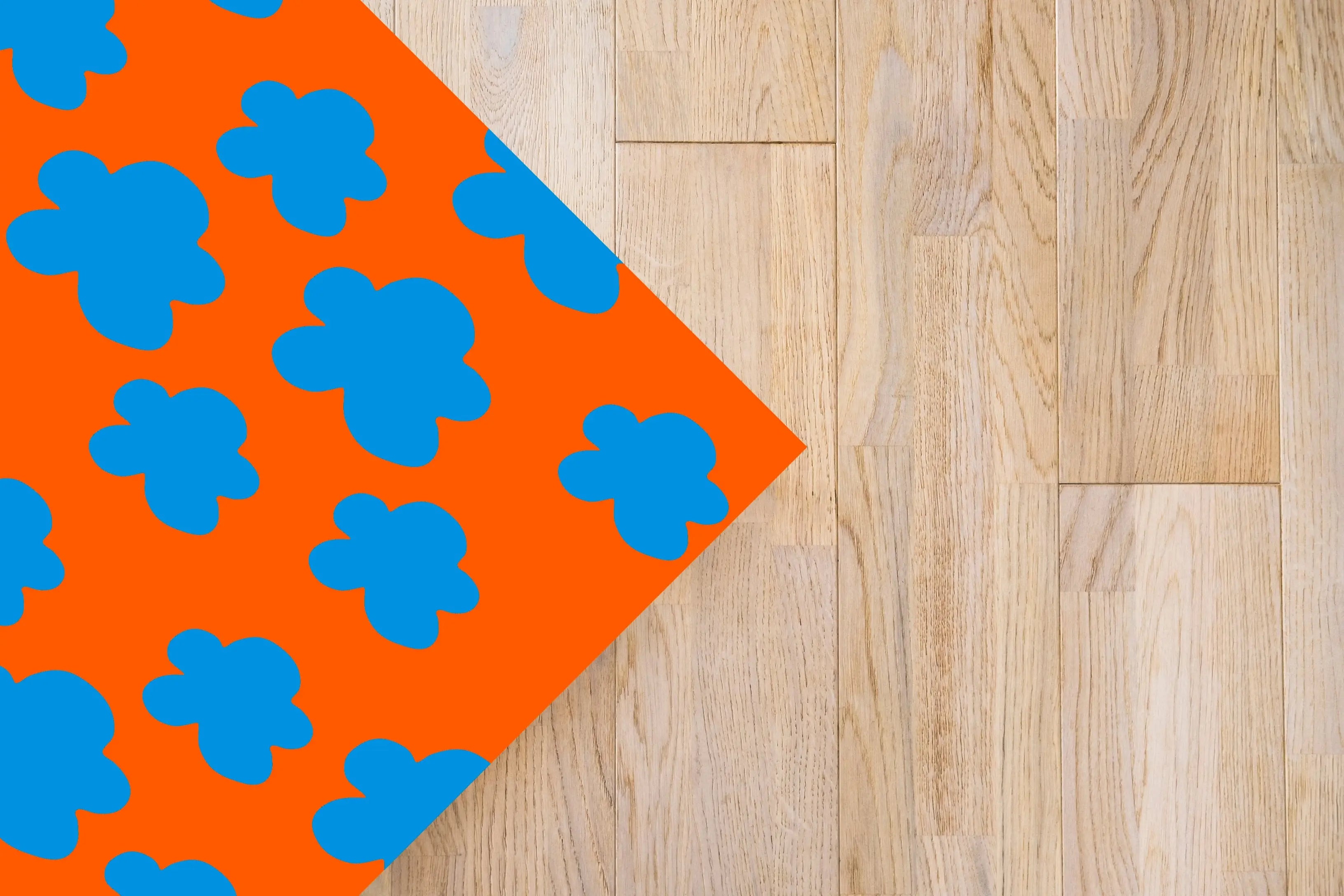 Alfombra Agatha Ruiz de la Prada Estampados Básicos Nubes Azules y Naranjas Home & Living 