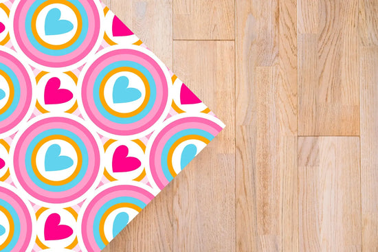 Alfombra Agatha Ruiz de la Prada Hidráulico Azul Corazones Retro Home & Living