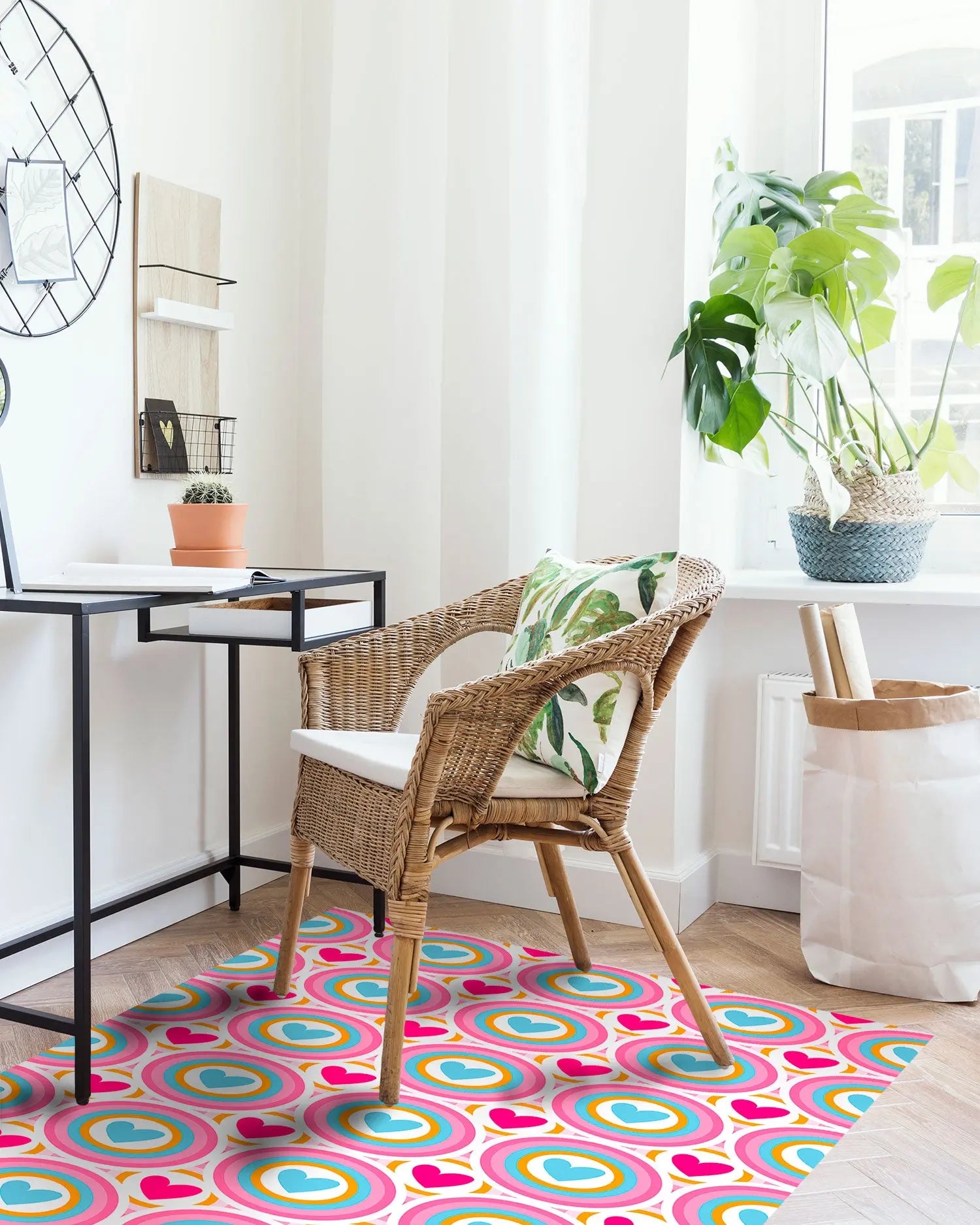 Alfombra Agatha Ruiz de la Prada Hidráulico Azul Corazones Retro Home & Living 