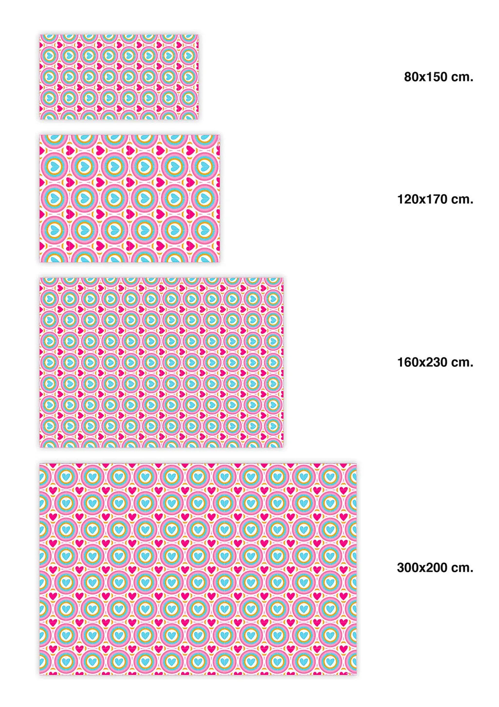 Alfombra Agatha Ruiz de la Prada Hidráulico Azul Corazones Retro Home & Living 