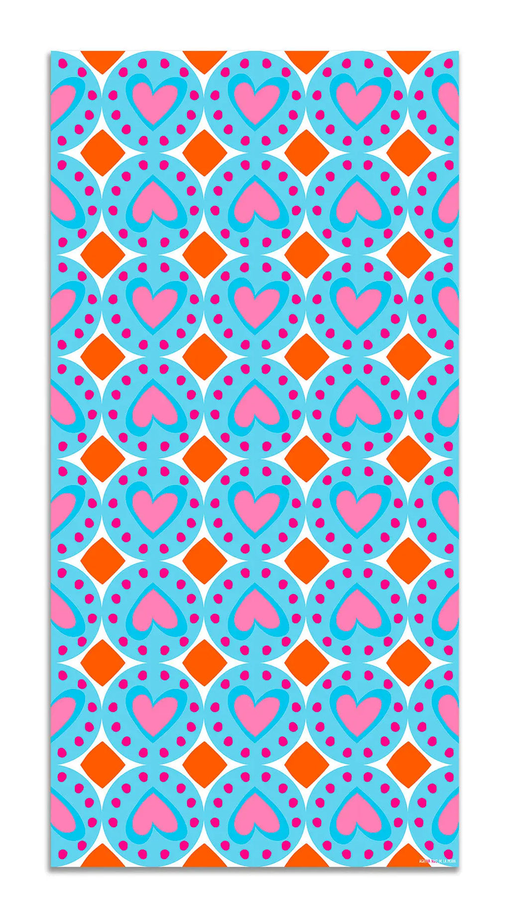 Alfombra Agatha Ruiz de la Prada Hidráulico Azul Figuras Corazones Home & Living 