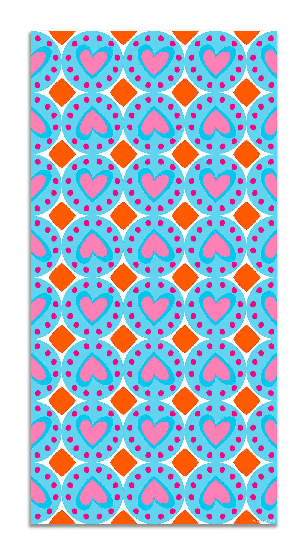 Alfombra Agatha Ruiz de la Prada Hidráulico Azul Figuras Corazones Home & Living 