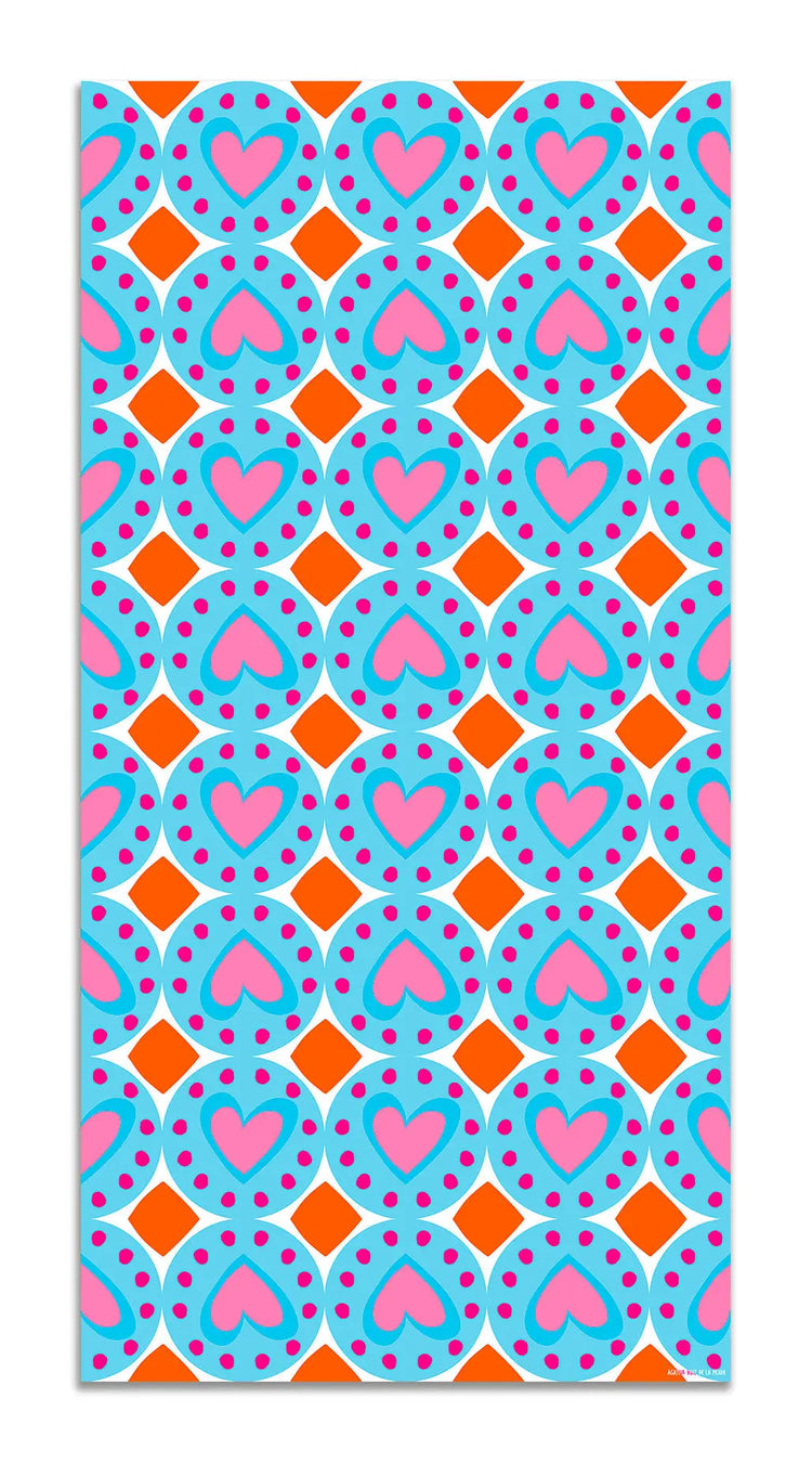 Alfombra Agatha Ruiz de la Prada Hidráulico Azul Figuras Corazones Home & Living 