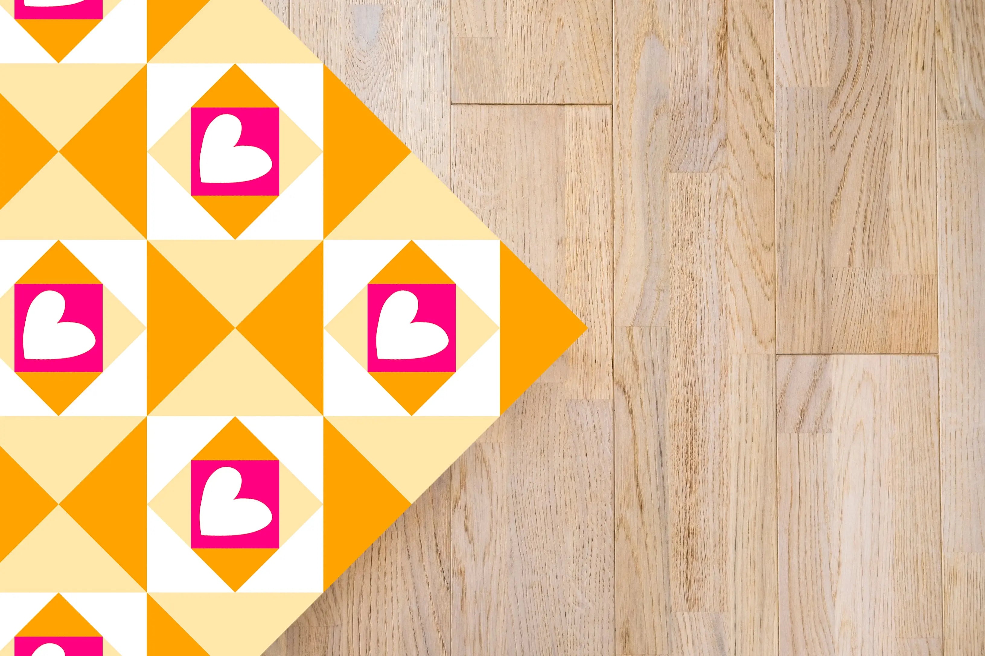 Alfombra Agatha Ruiz de la Prada Hidráulico Crema Baldosas Corazones Home & Living 