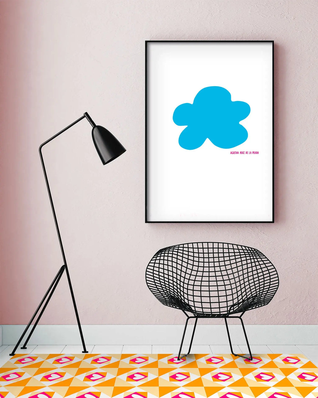 Alfombra Agatha Ruiz de la Prada Hidráulico Crema Baldosas Corazones Home & Living 