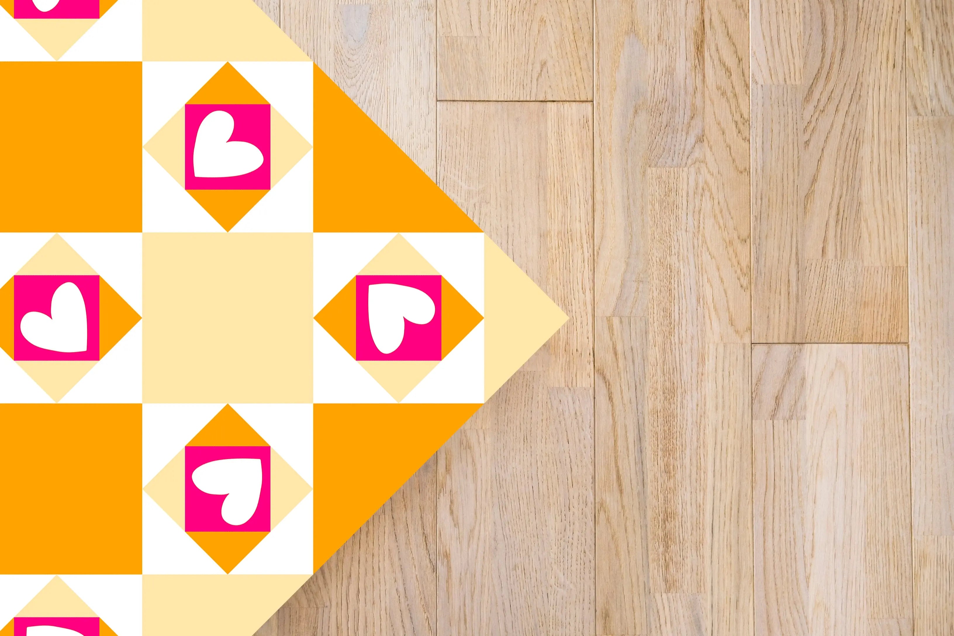 Alfombra Agatha Ruiz de la Prada Hidráulico Crema Baldosas Corazones Ladeados Home & Living 