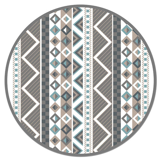 Alfombra Azteca Azul Redonda Home & Living