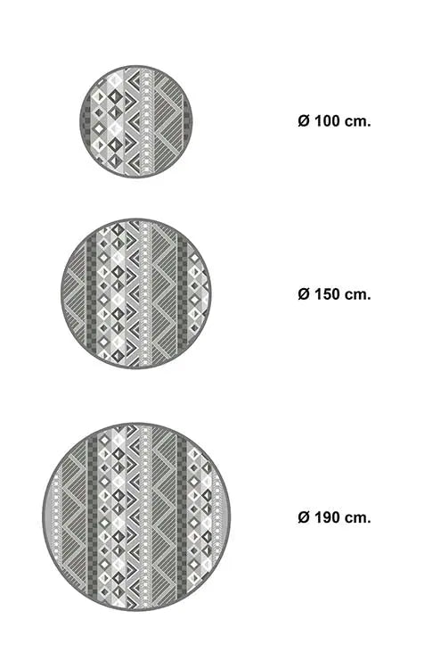 Alfombra Azteca Gris Redonda Home & Living 