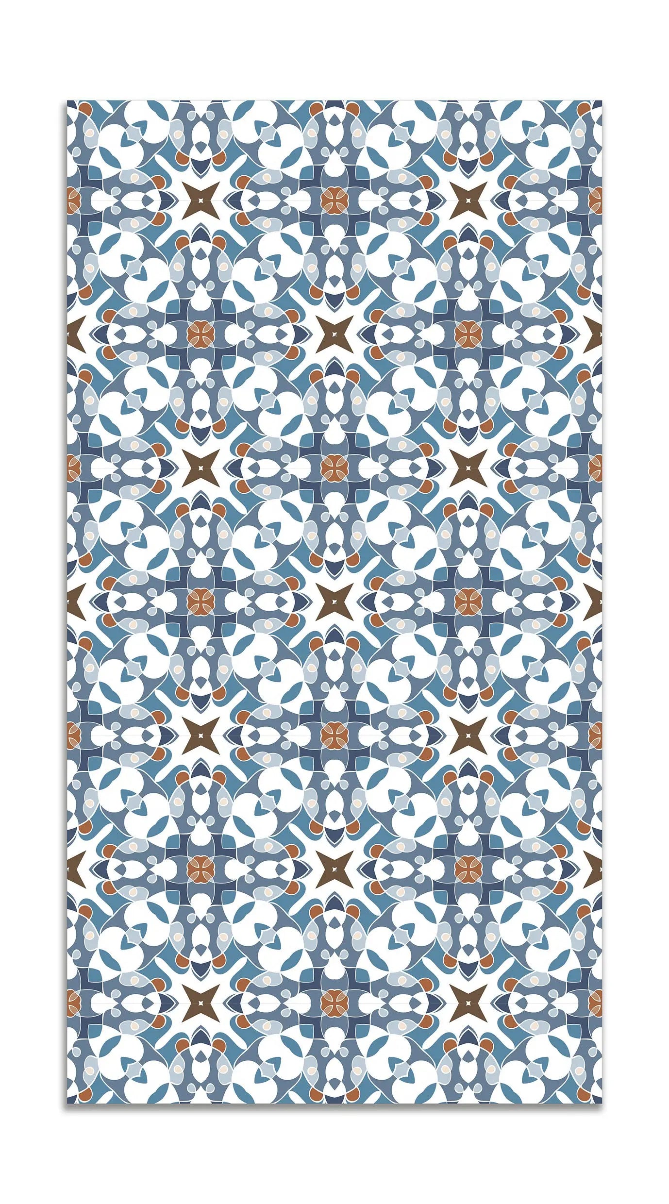 Alfombra Azulejo Hidráulico Tipo Oriental Azul freeshipping - Home and Living