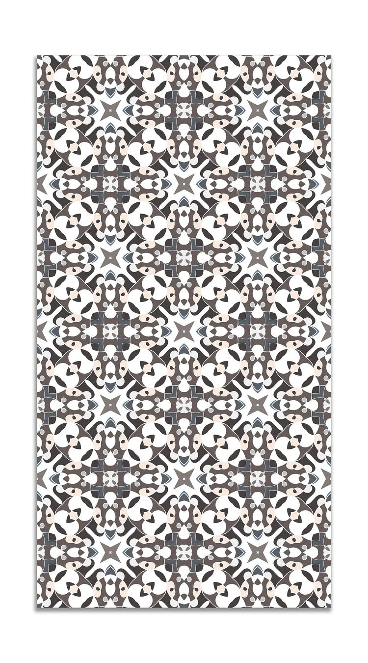 Alfombra Azulejo Hidráulico Tipo Oriental Gris freeshipping - Home and Living