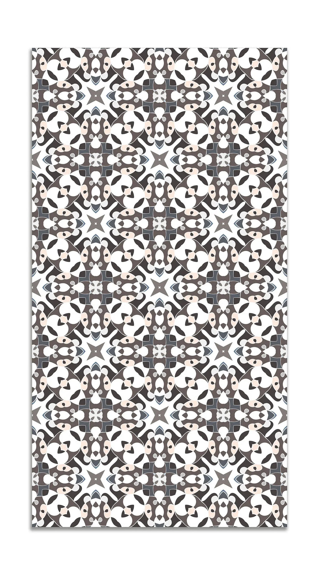 Alfombra Azulejo Hidráulico Tipo Oriental Gris freeshipping - Home and Living