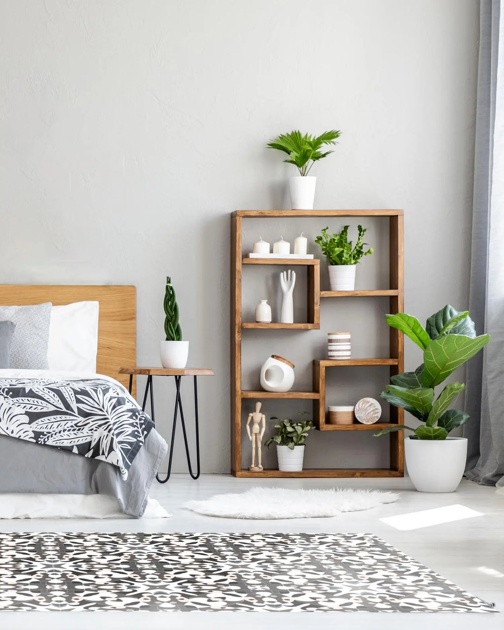 Alfombra Azulejo Hidráulico Tipo Oriental Gris freeshipping - Home and Living