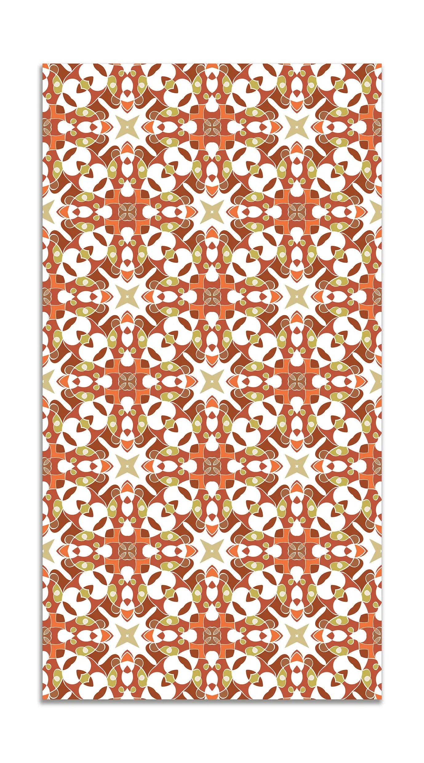 Alfombra Azulejo Hidráulico Tipo Oriental Naranja freeshipping - Home and Living