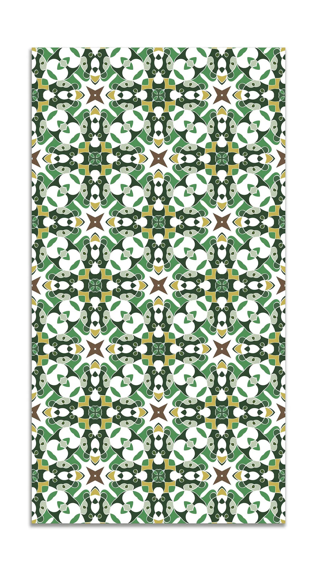 Alfombra Azulejo Hidráulico Tipo Oriental Verde freeshipping - Home and Living