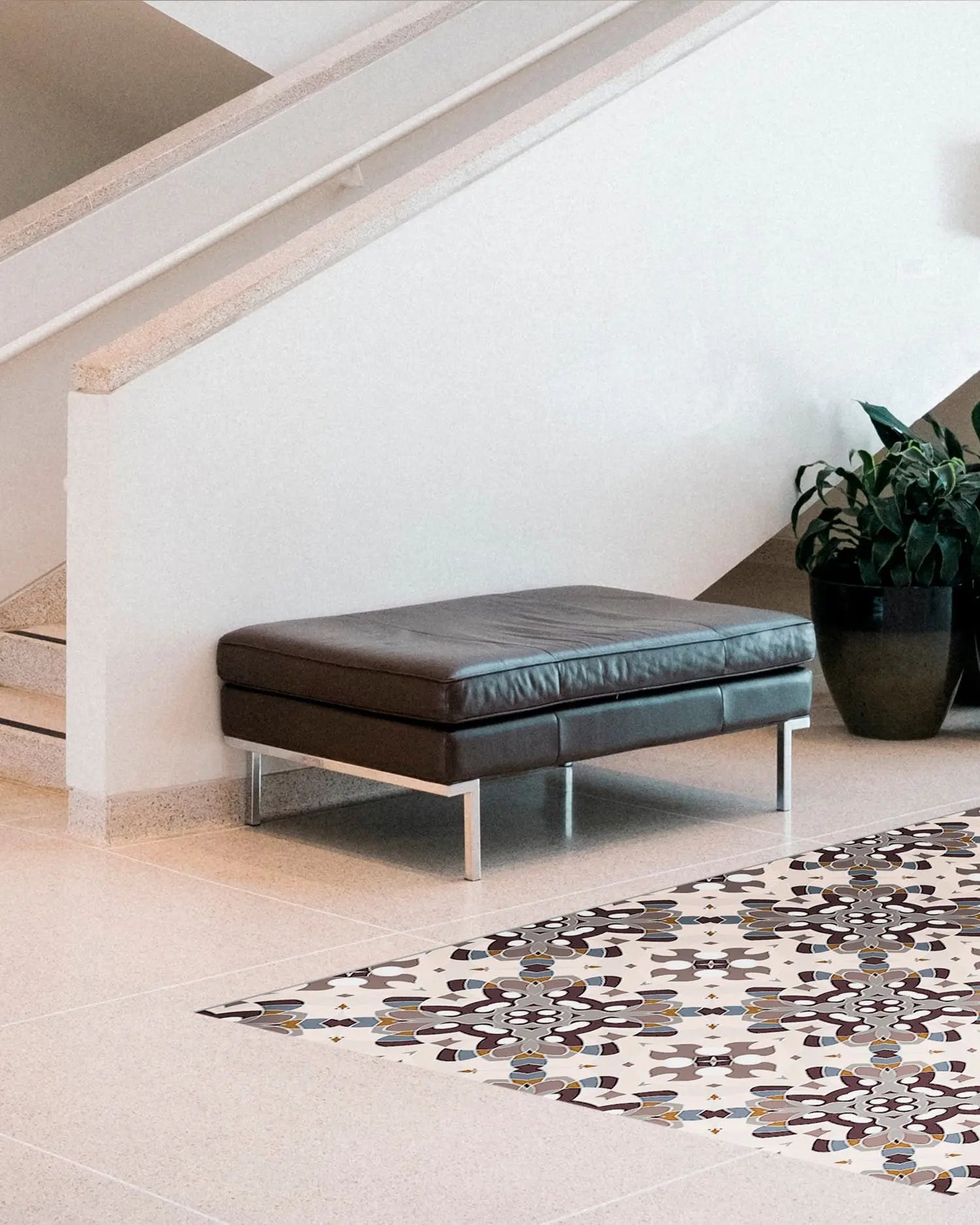 Alfombra Azulejo Oriental Gris freeshipping - Home and Living