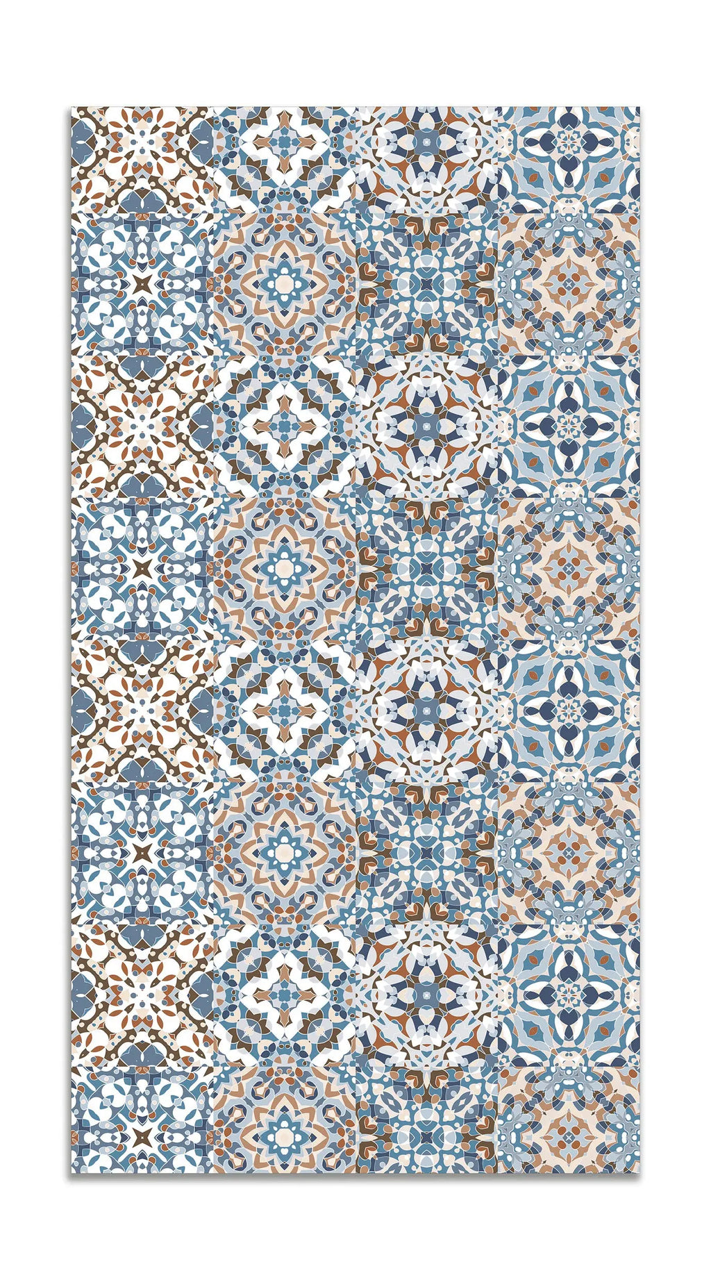 Alfombra Baldosa Hidráulico Oriental Azul freeshipping - Home and Living