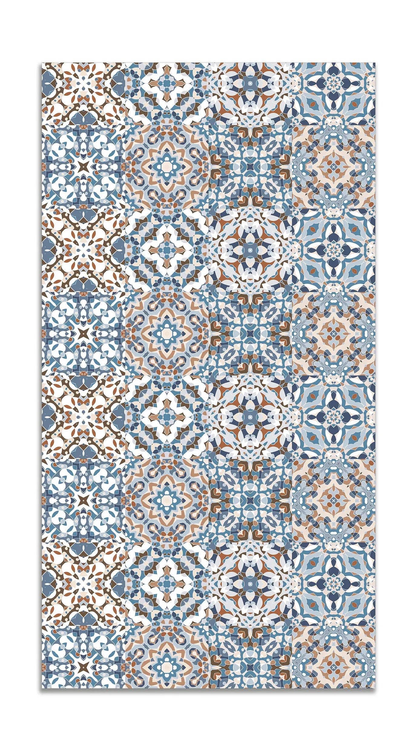 Alfombra Baldosa Hidráulico Oriental Azul freeshipping - Home and Living