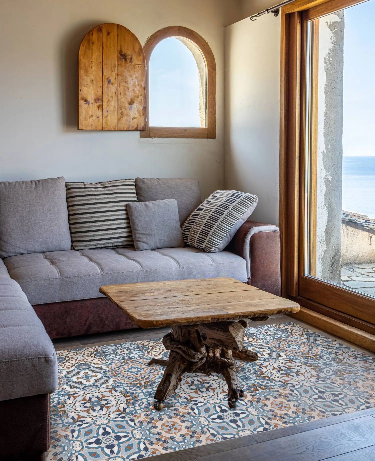 Alfombra Baldosa Hidráulico Oriental Azul freeshipping - Home and Living