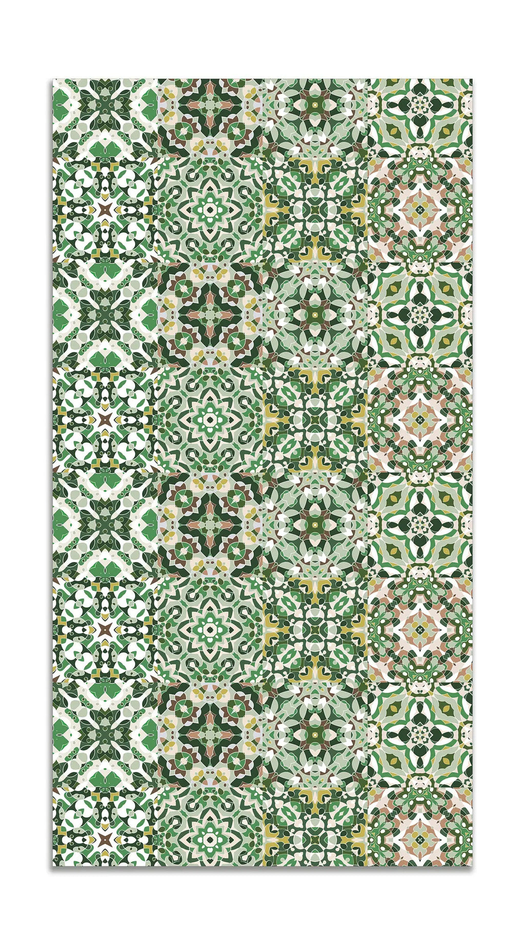 Alfombra Baldosa Hidráulico Oriental Verde freeshipping - Home and Living