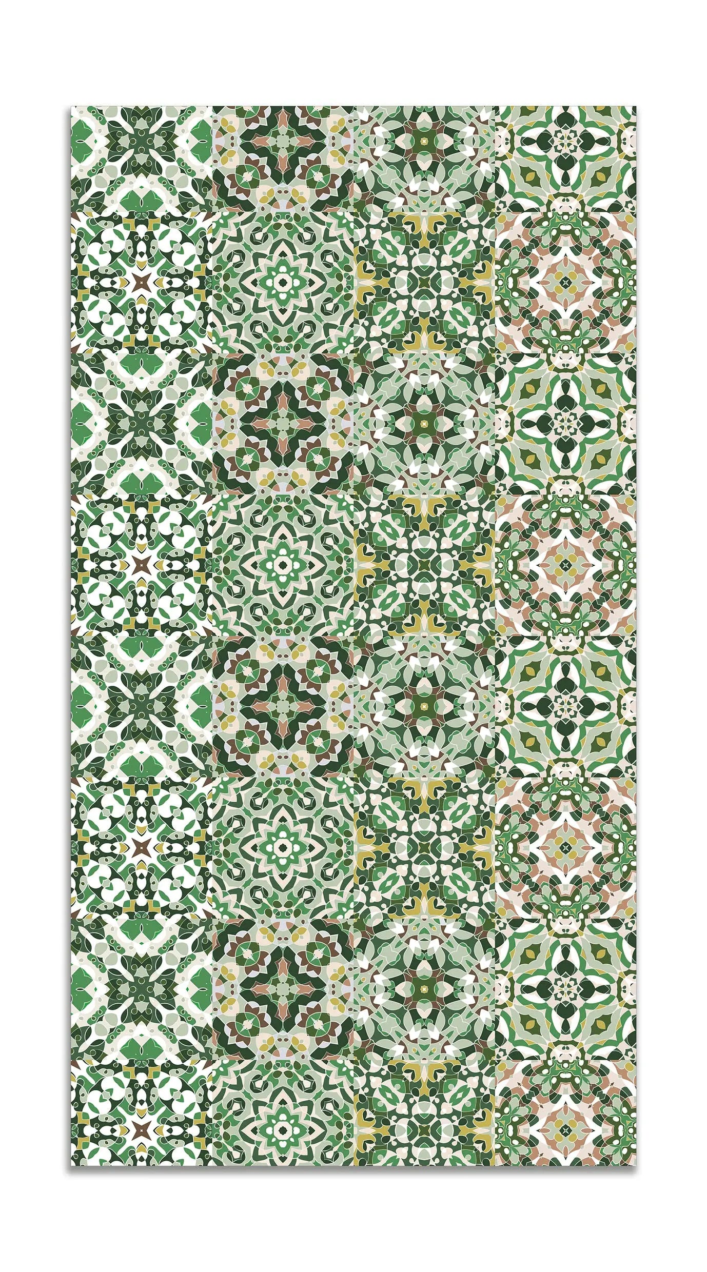 Alfombra Baldosa Hidráulico Oriental Verde freeshipping - Home and Living