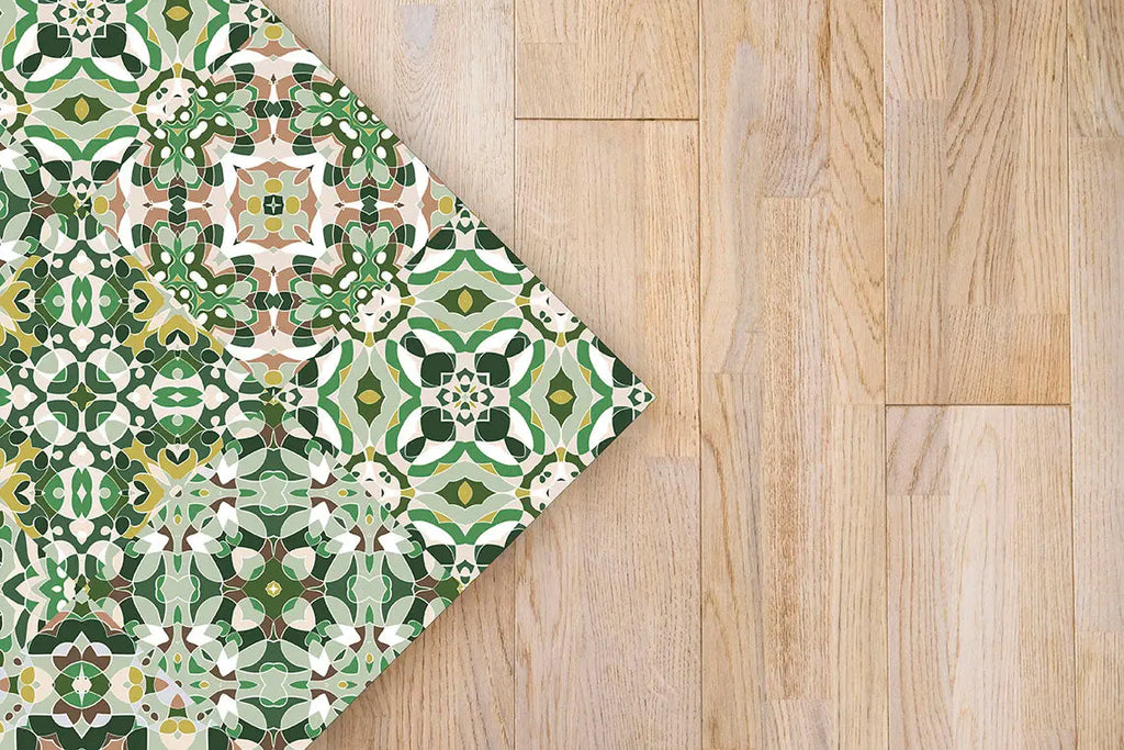 Alfombra Baldosa Hidráulico Oriental Verde freeshipping - Home and Living