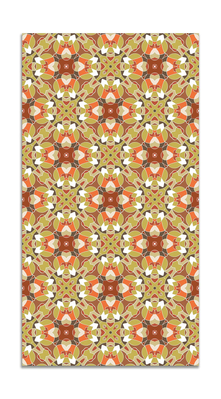 Alfombra Baldosa Modelo Oriental Naranja freeshipping - Home and Living