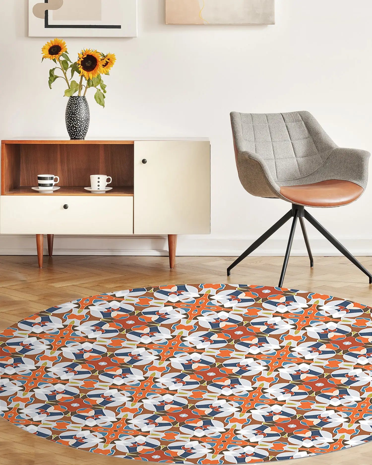 Alfombra Baldosa Modelo Oriental Original Redonda freeshipping - Home and Living