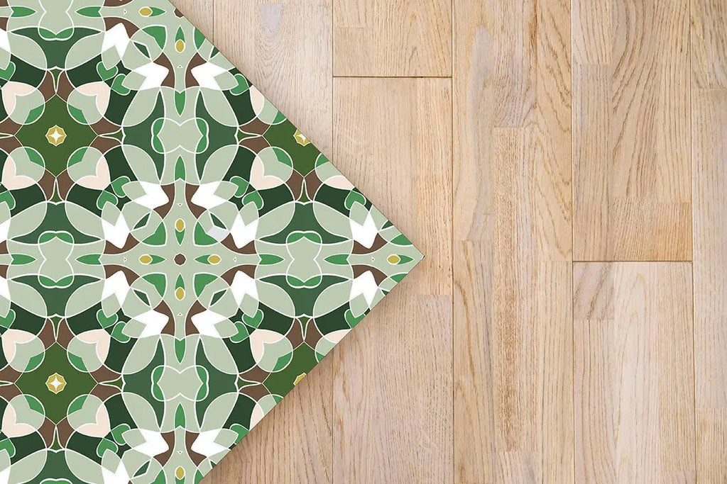 Alfombra Baldosa Modelo Oriental Verde freeshipping - Home and Living