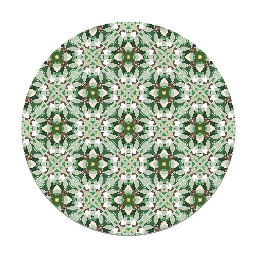 Alfombra Baldosa Modelo Oriental Verde Redonda freeshipping - Home and Living