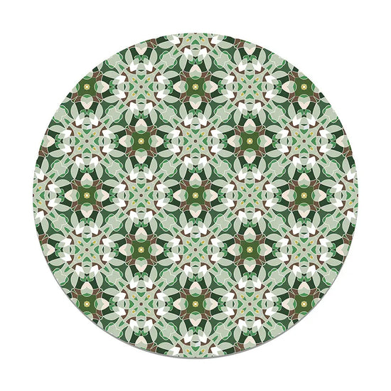 Alfombra Baldosa Modelo Oriental Verde Redonda freeshipping - Home and Living