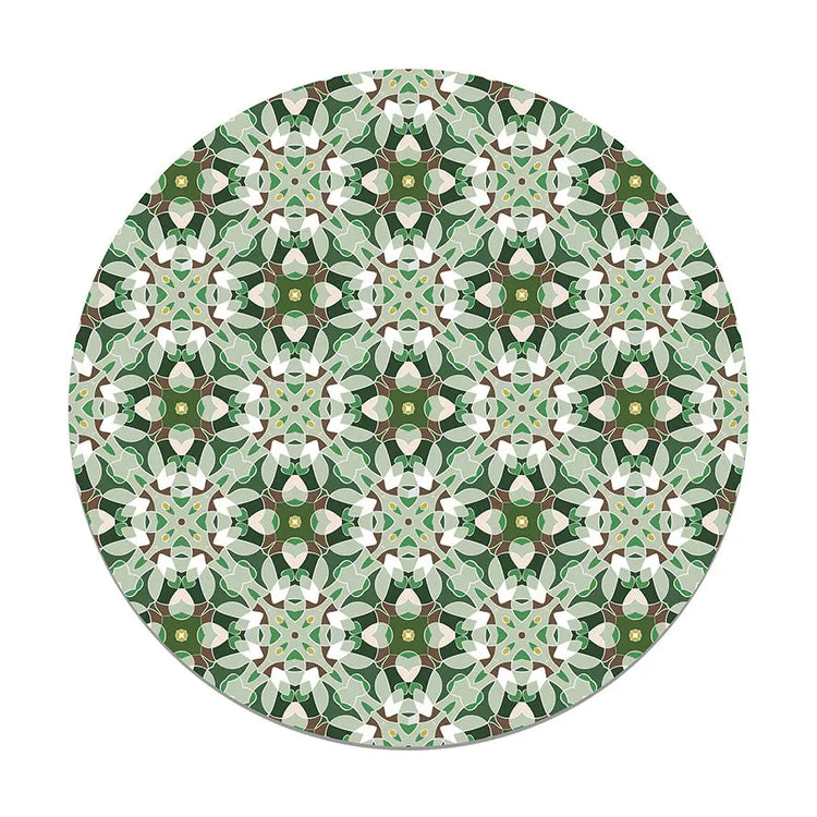 Alfombra Baldosa Modelo Oriental Verde Redonda freeshipping - Home and Living