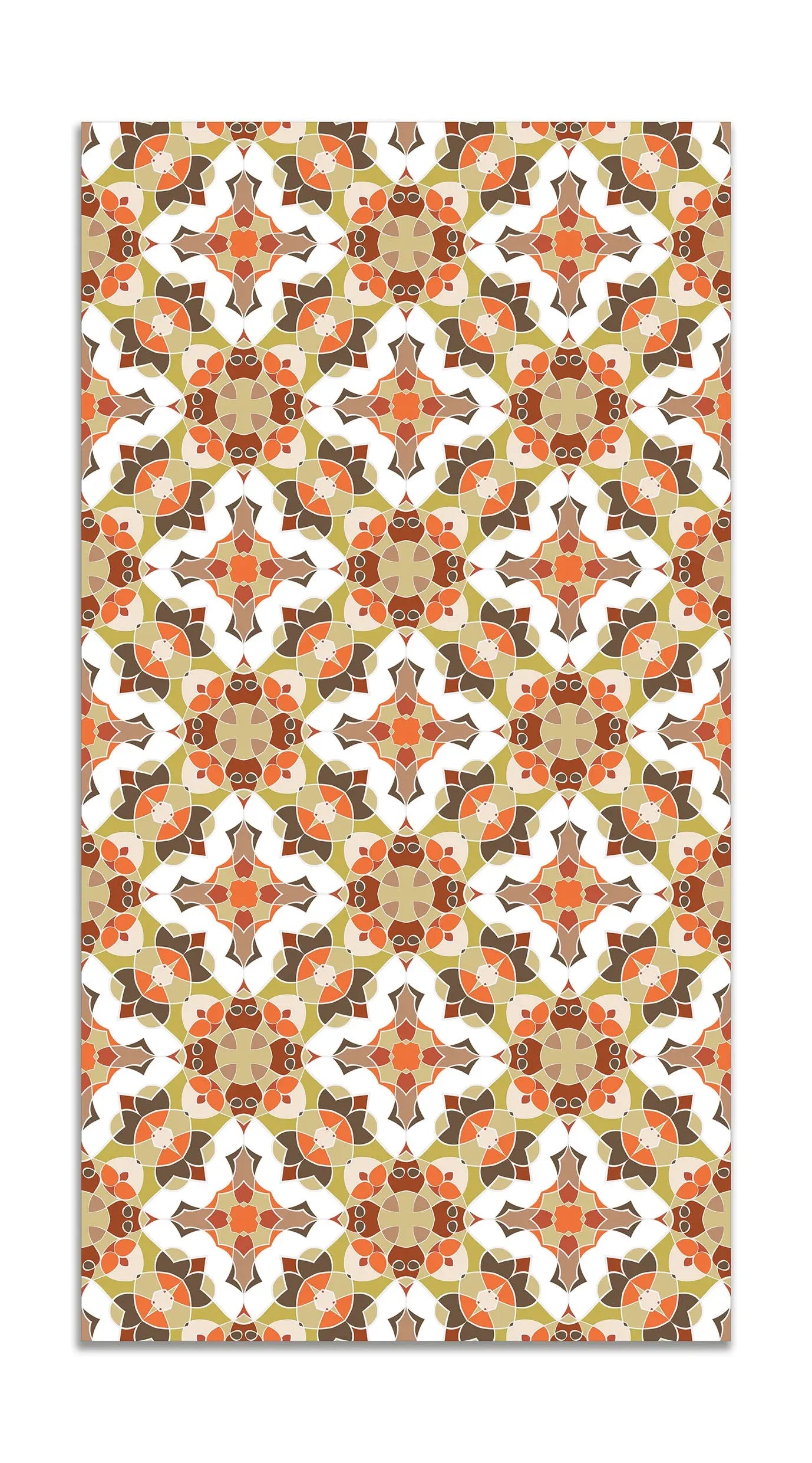Alfombra Baldosín Estilo Oriental Naranja freeshipping - Home and Living