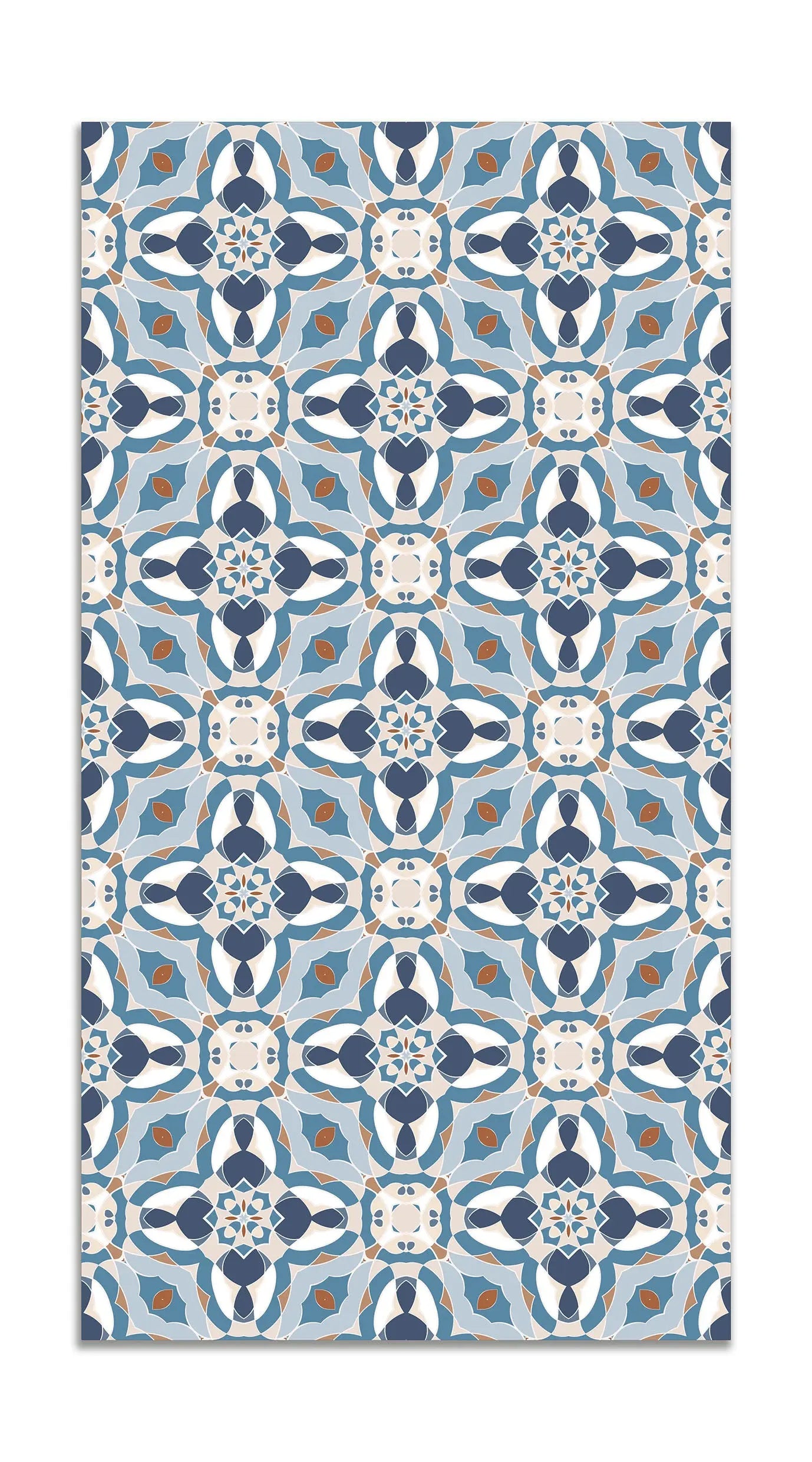 Alfombra Baldosín Oriental Caleidoscopio Azul freeshipping - Home and Living