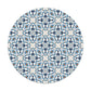 Alfombra Baldosín Oriental Caleidoscopio Azul Redonda freeshipping - Home and Living