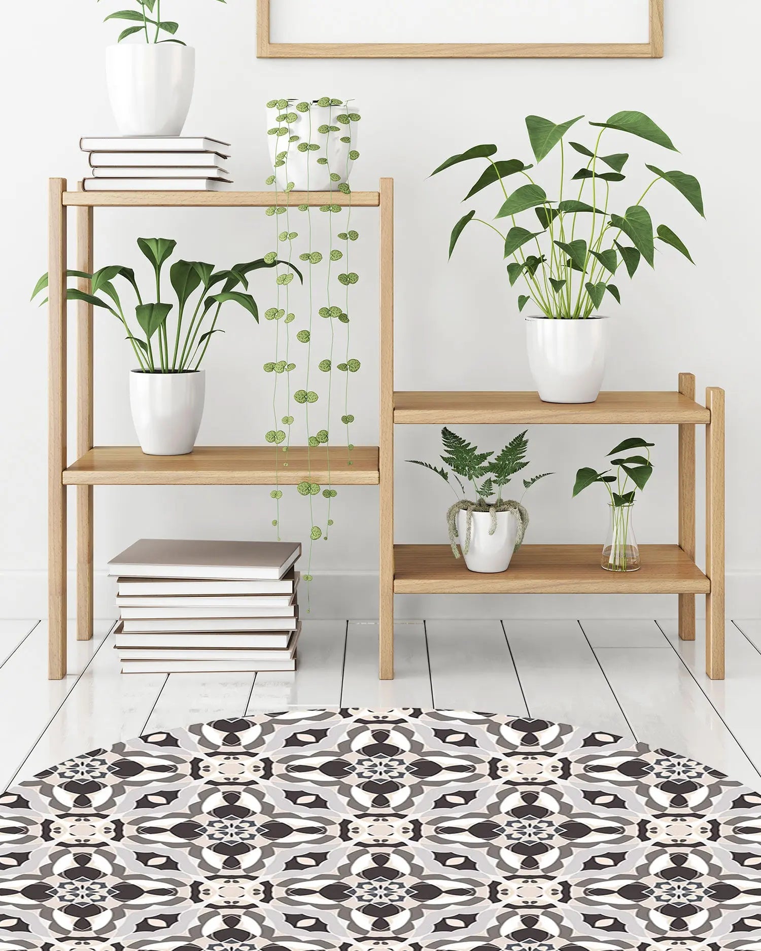 Alfombra Baldosín Oriental Caleidoscopio Gris Redonda freeshipping - Home and Living