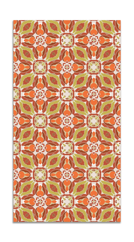 Alfombra Baldosín Oriental Caleidoscopio Naranja freeshipping - Home and Living