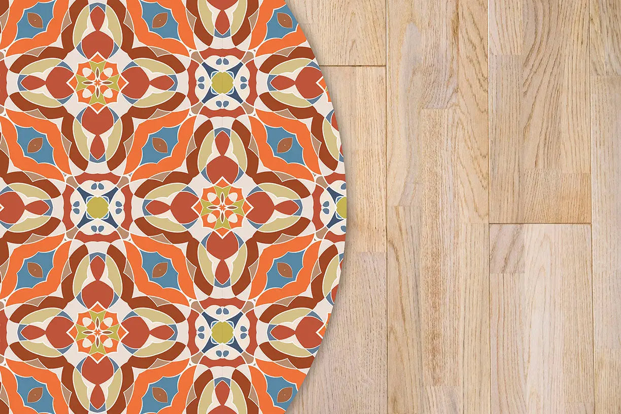 Alfombra Baldosín Oriental Caleidoscopio Original Redonda freeshipping - Home and Living