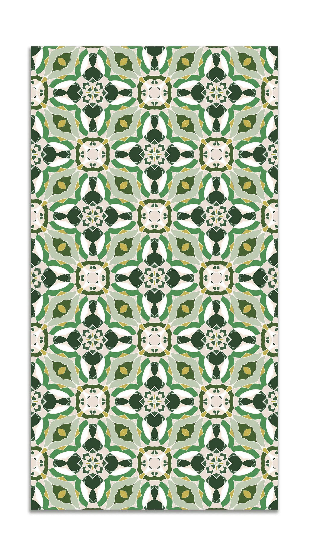 Alfombra Baldosín Oriental Caleidoscopio Verde freeshipping - Home and Living
