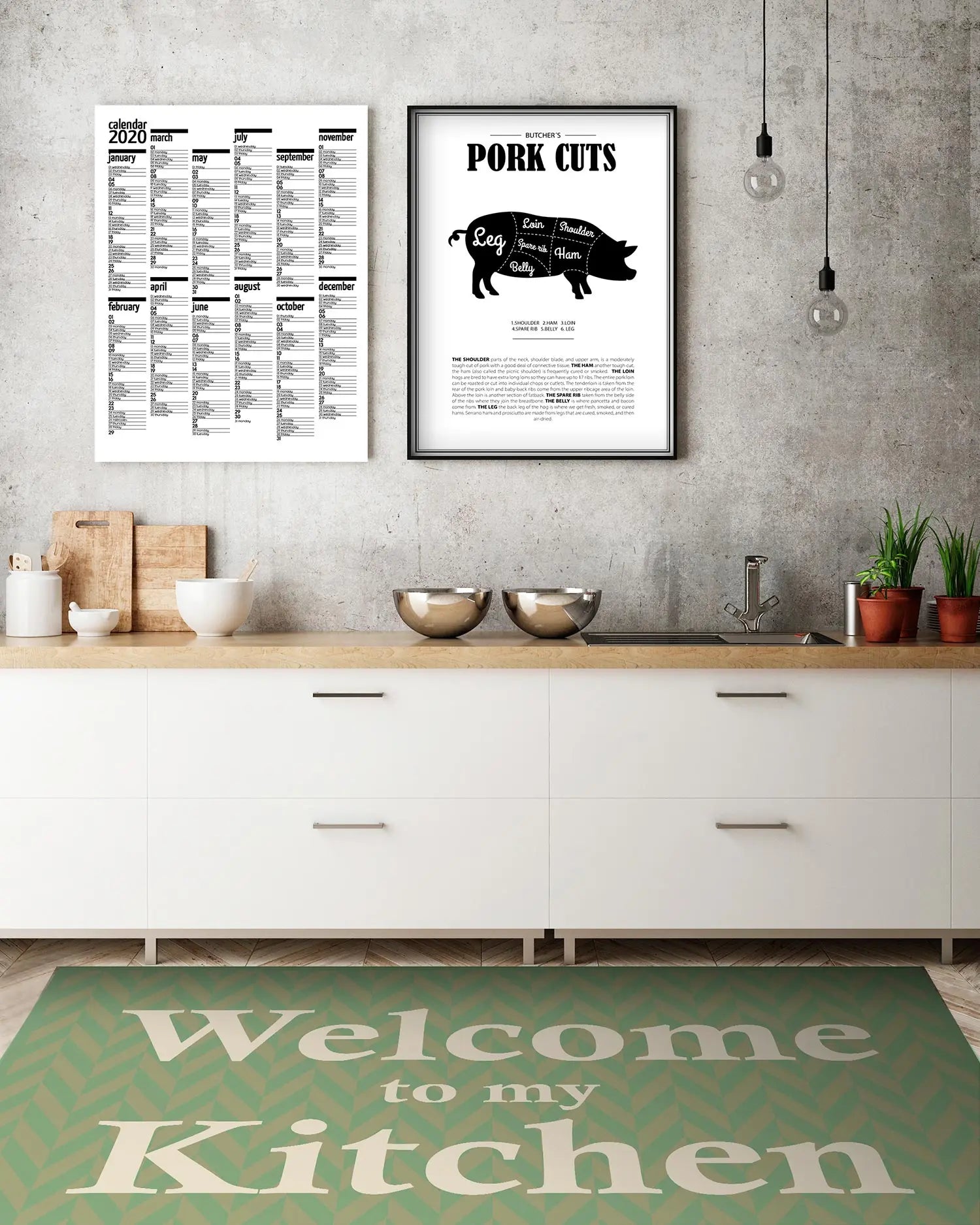 Alfombra Bienvenido a mi Cocina Verde freeshipping - Home and Living