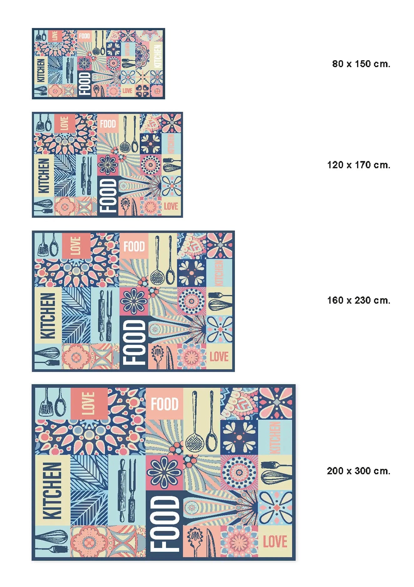 Alfombra Collage Palabras Baldosas Multicolor freeshipping - Home and Living