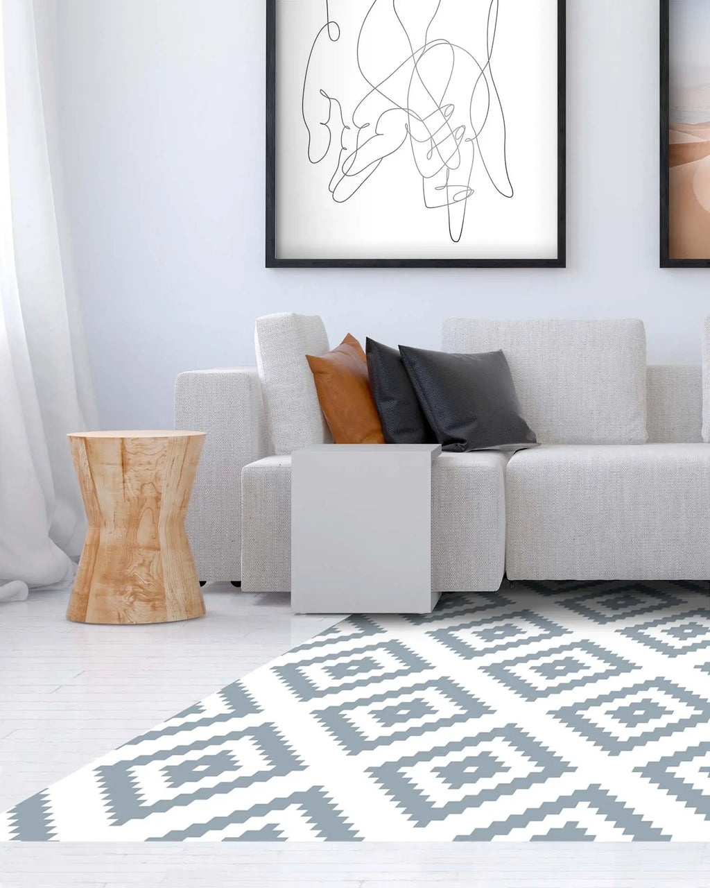 Alfombra Cuadros Azul freeshipping - Home and Living