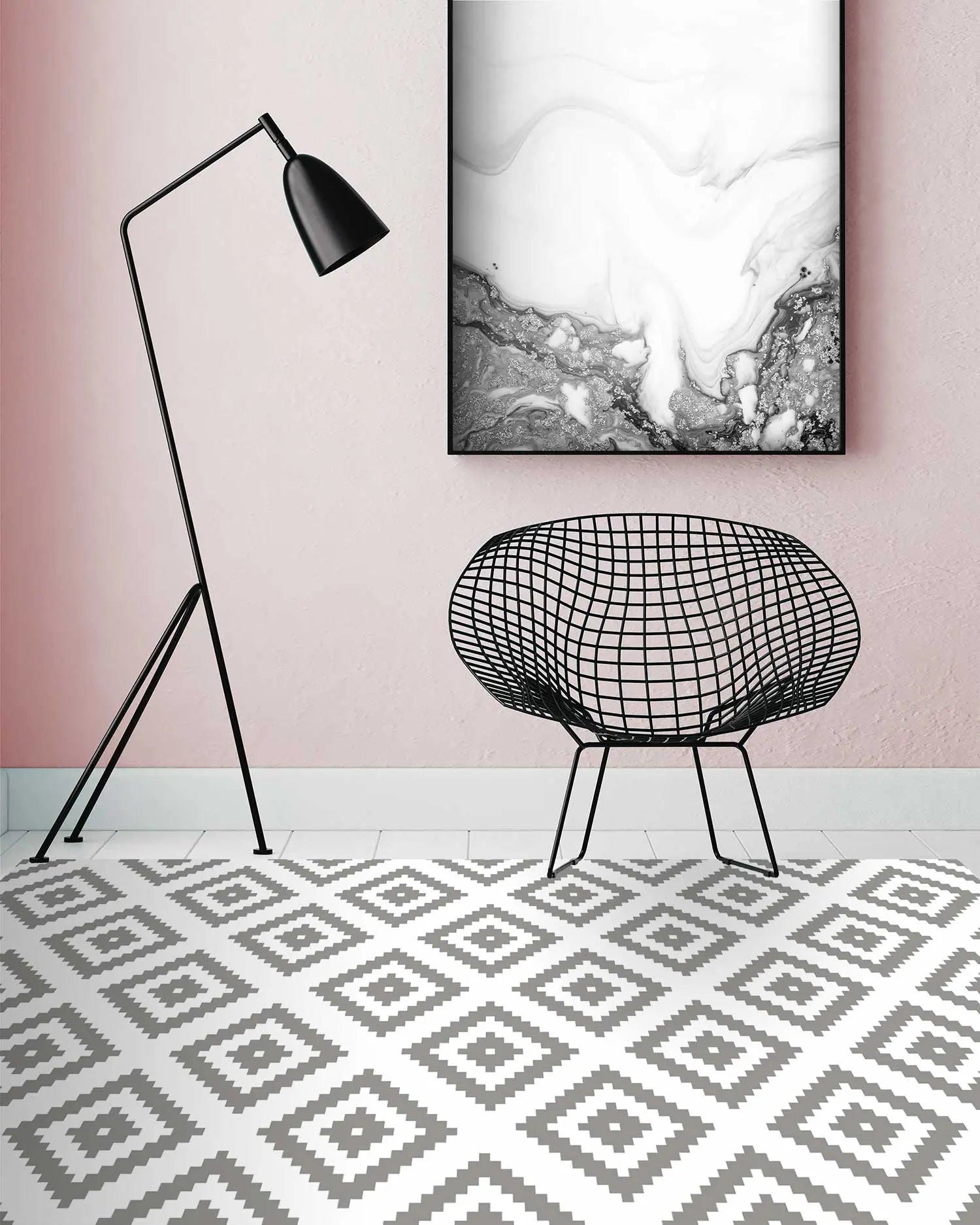 Alfombra Cuadros Gris freeshipping - Home and Living