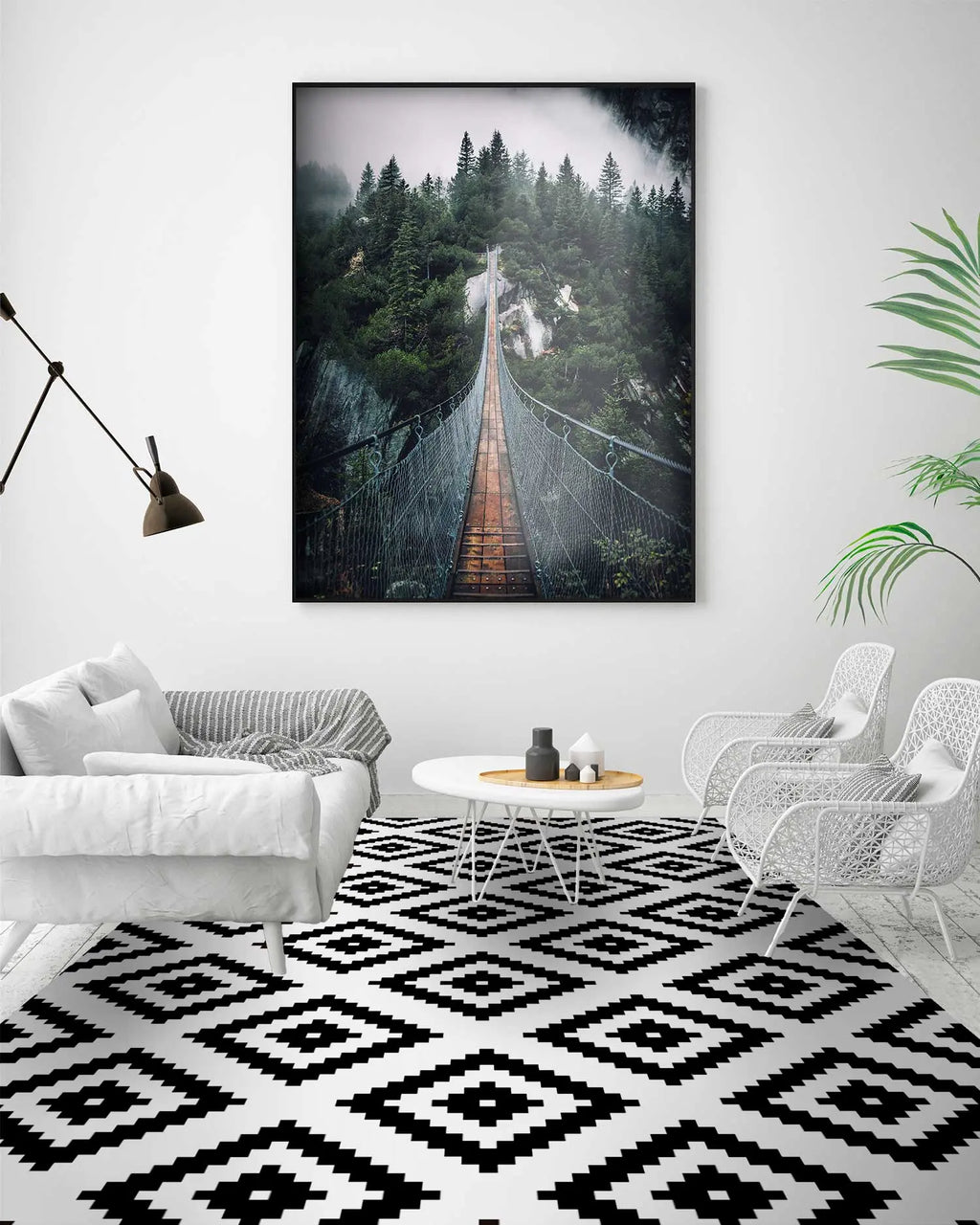 Alfombra Cuadros Negra freeshipping - Home and Living