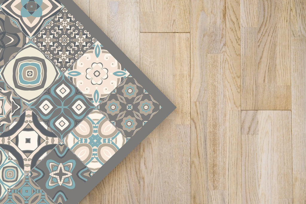 Alfombra Estilo Hidráulico Azul freeshipping - Home and Living