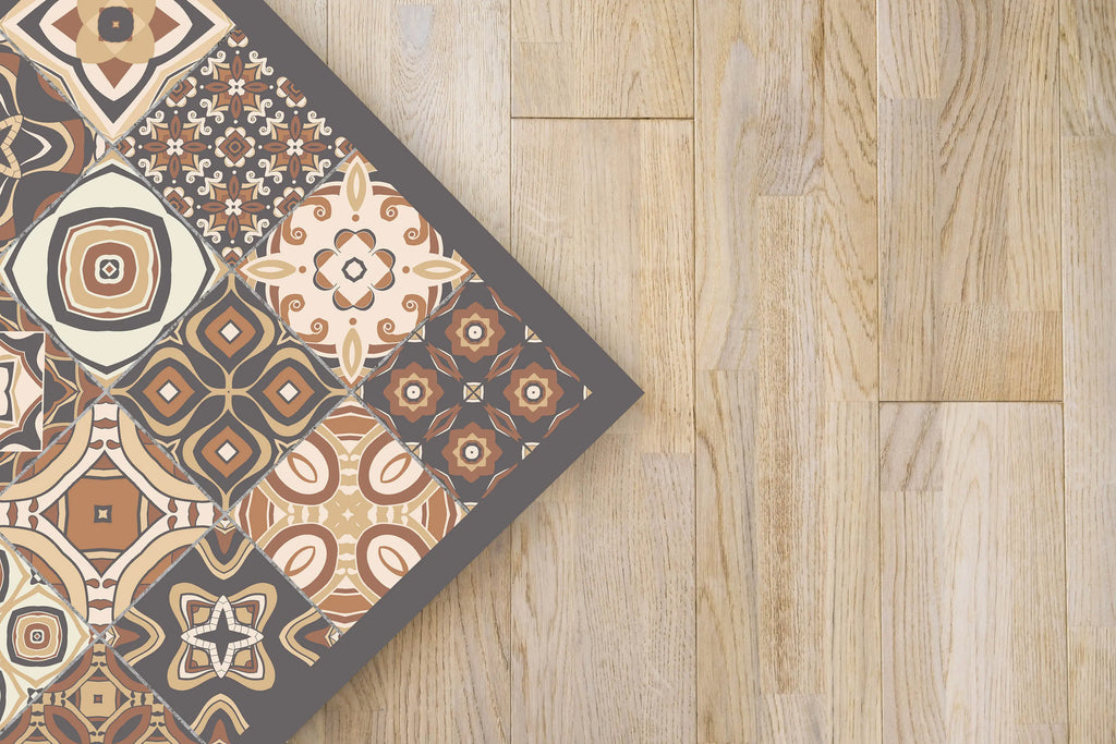 Alfombra Estilo Hidráulico Marrón freeshipping - Home and Living