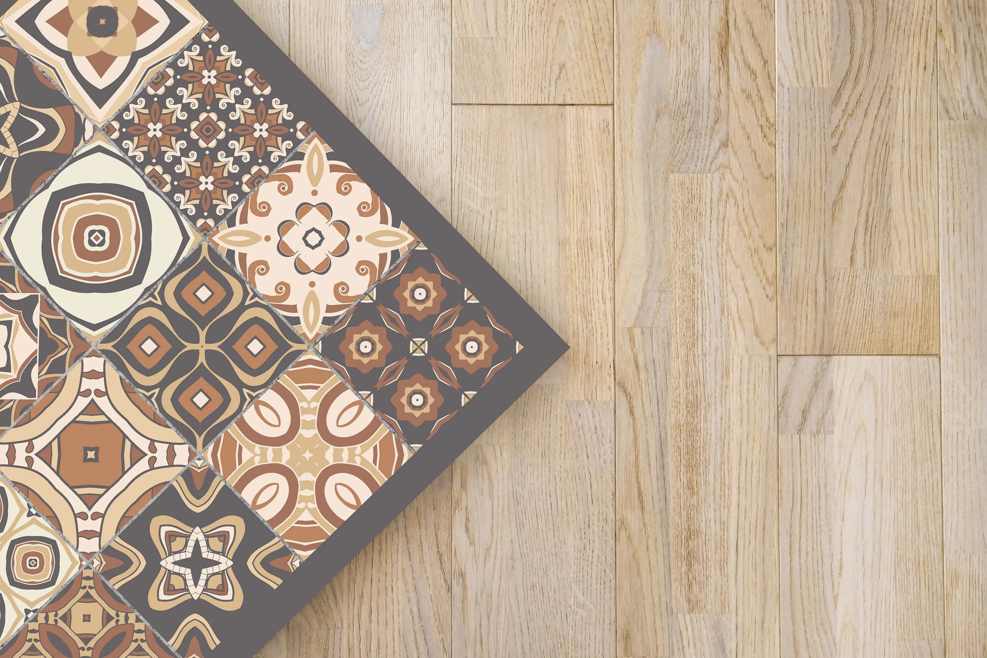 Alfombra Estilo Hidráulico Marrón freeshipping - Home and Living