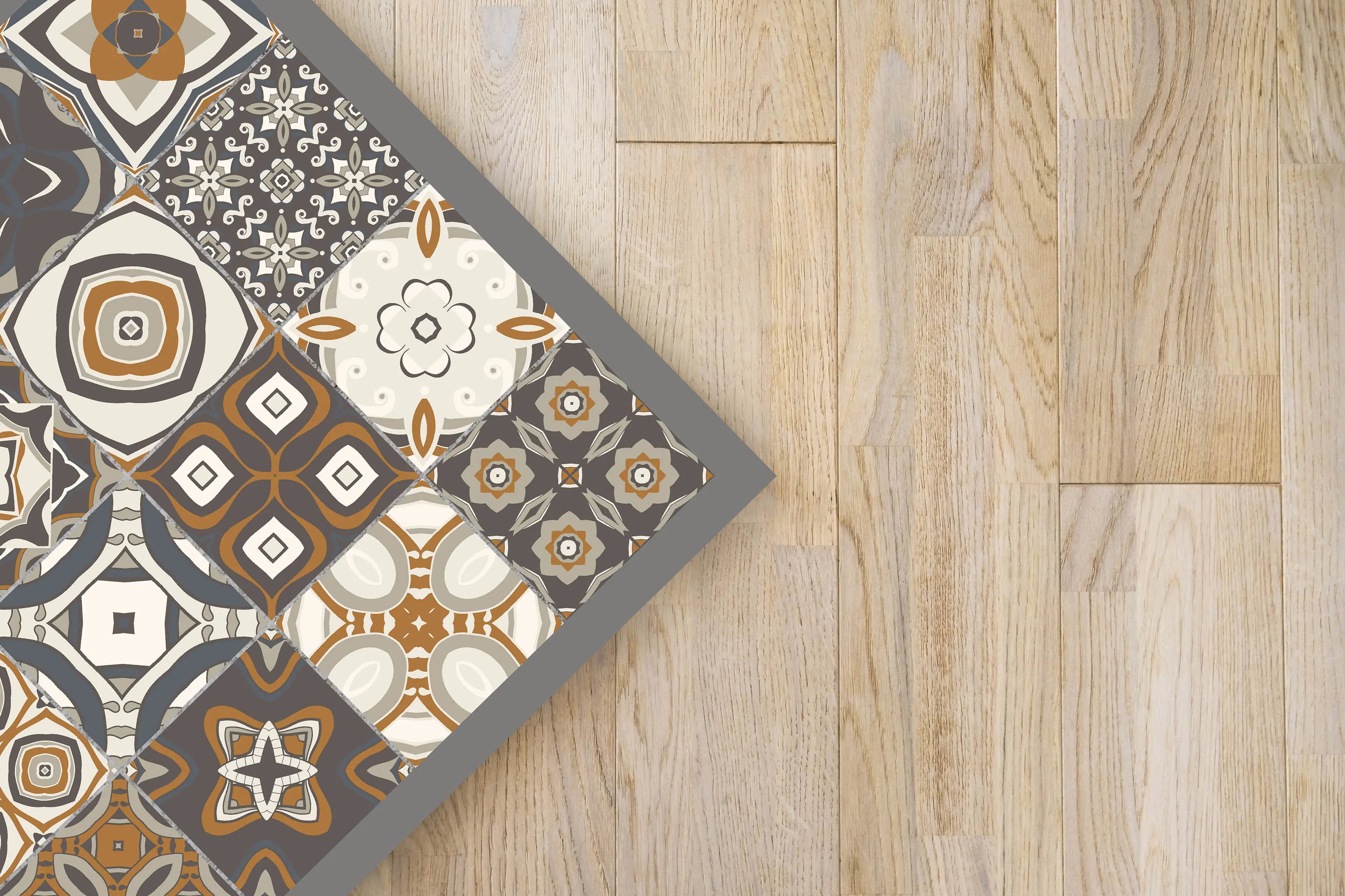 Alfombra Estilo Hidráulico Naranja freeshipping - Home and Living