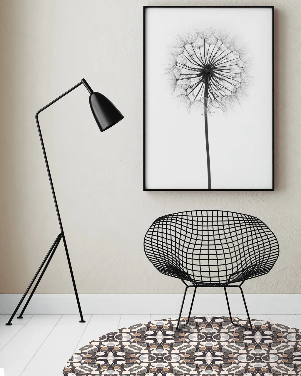 Alfombra Estilo Hidráulico Oriental Gris Redonda freeshipping - Home and Living