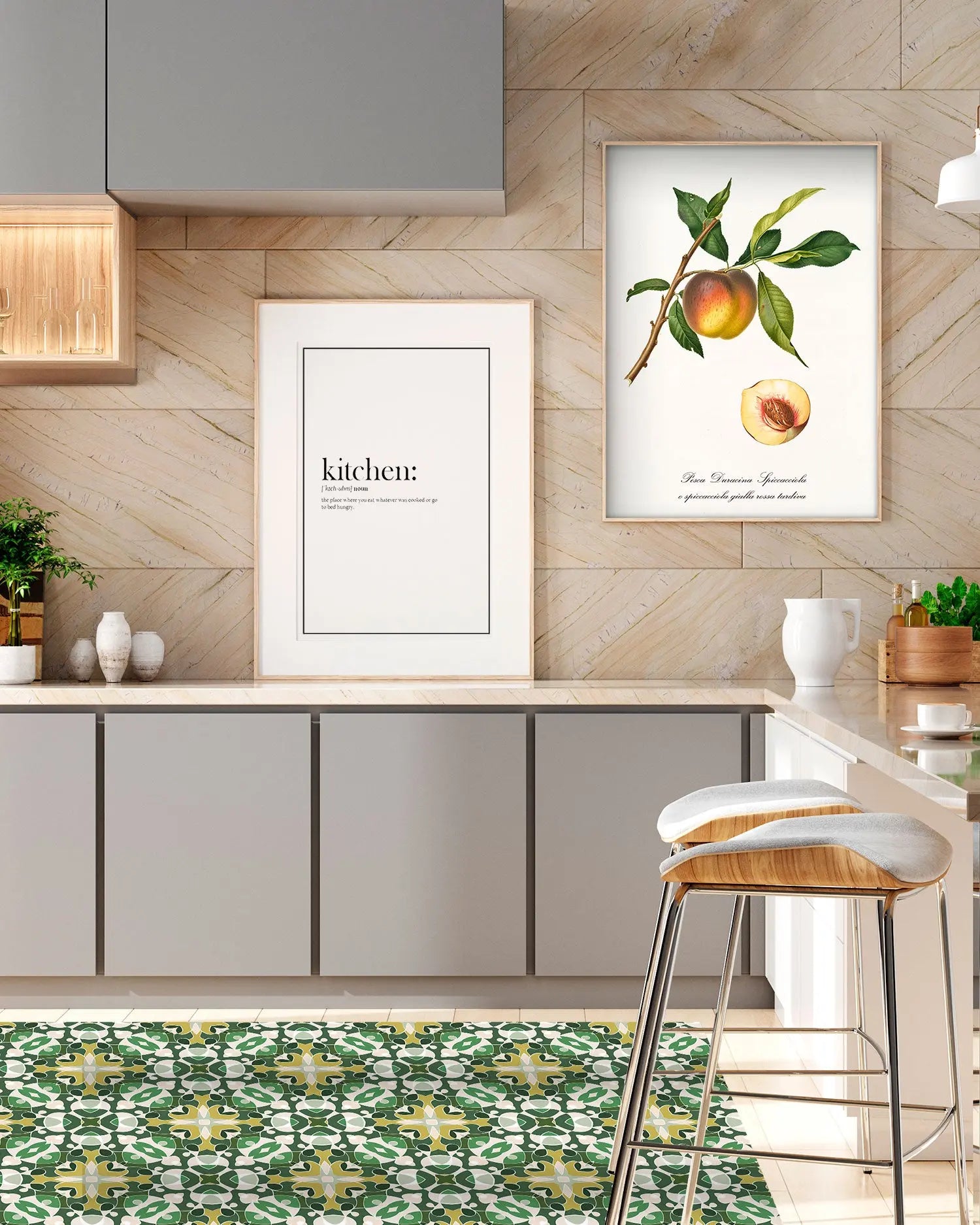 Alfombra Estilo Hidráulico Oriental Verde freeshipping - Home and Living